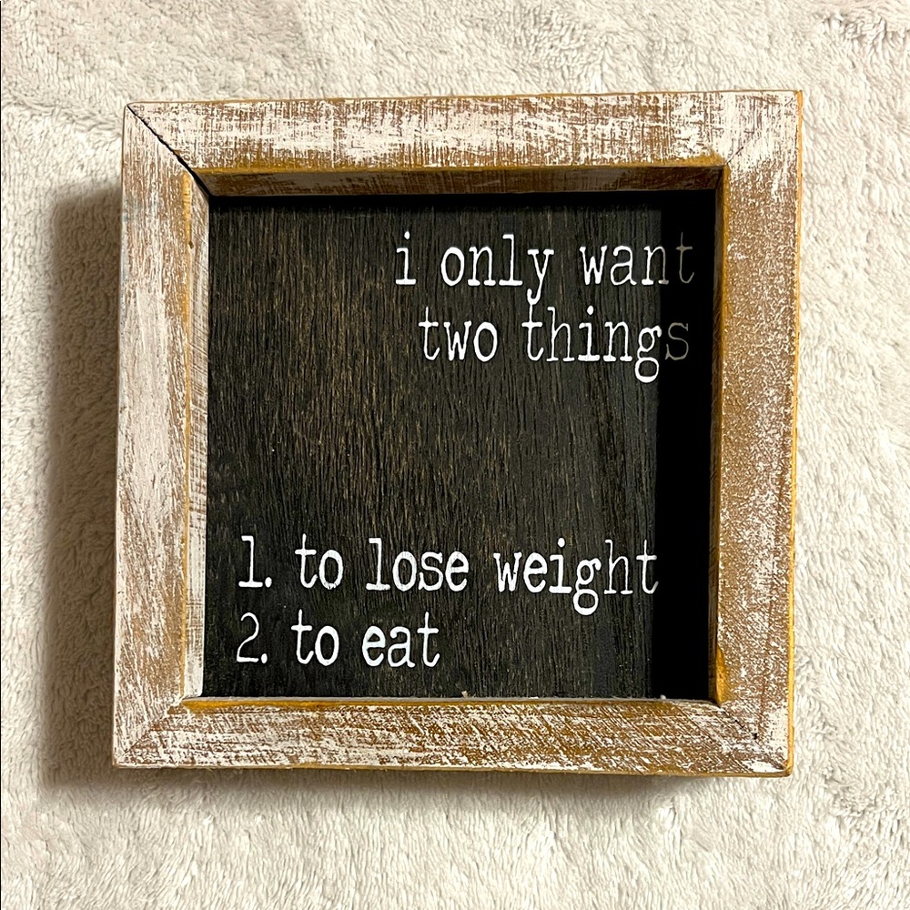Wooden Framed Wall Art with Humorous Quote